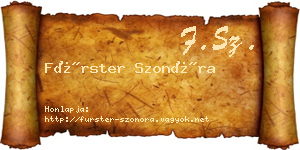 Fürster Szonóra névjegykártya